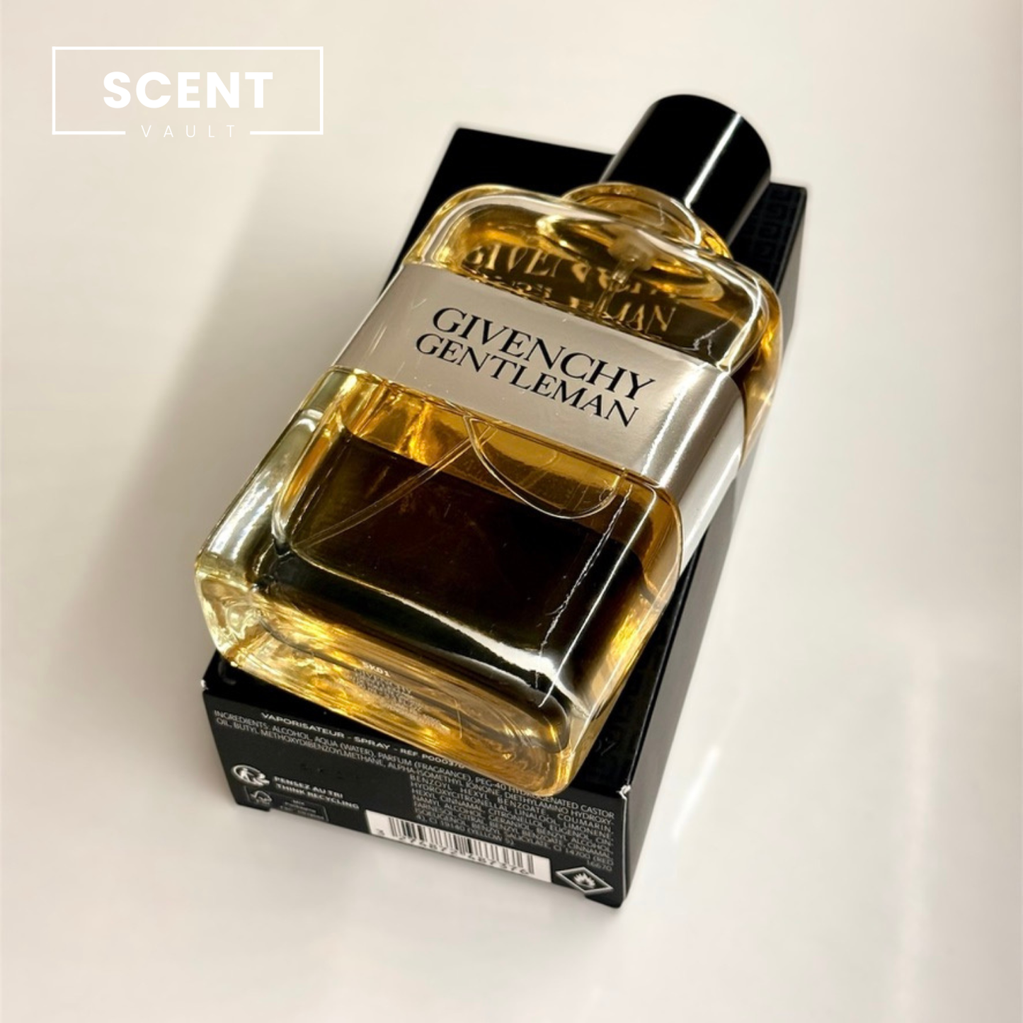 Givenchy Gentleman perfume bottle on a white background